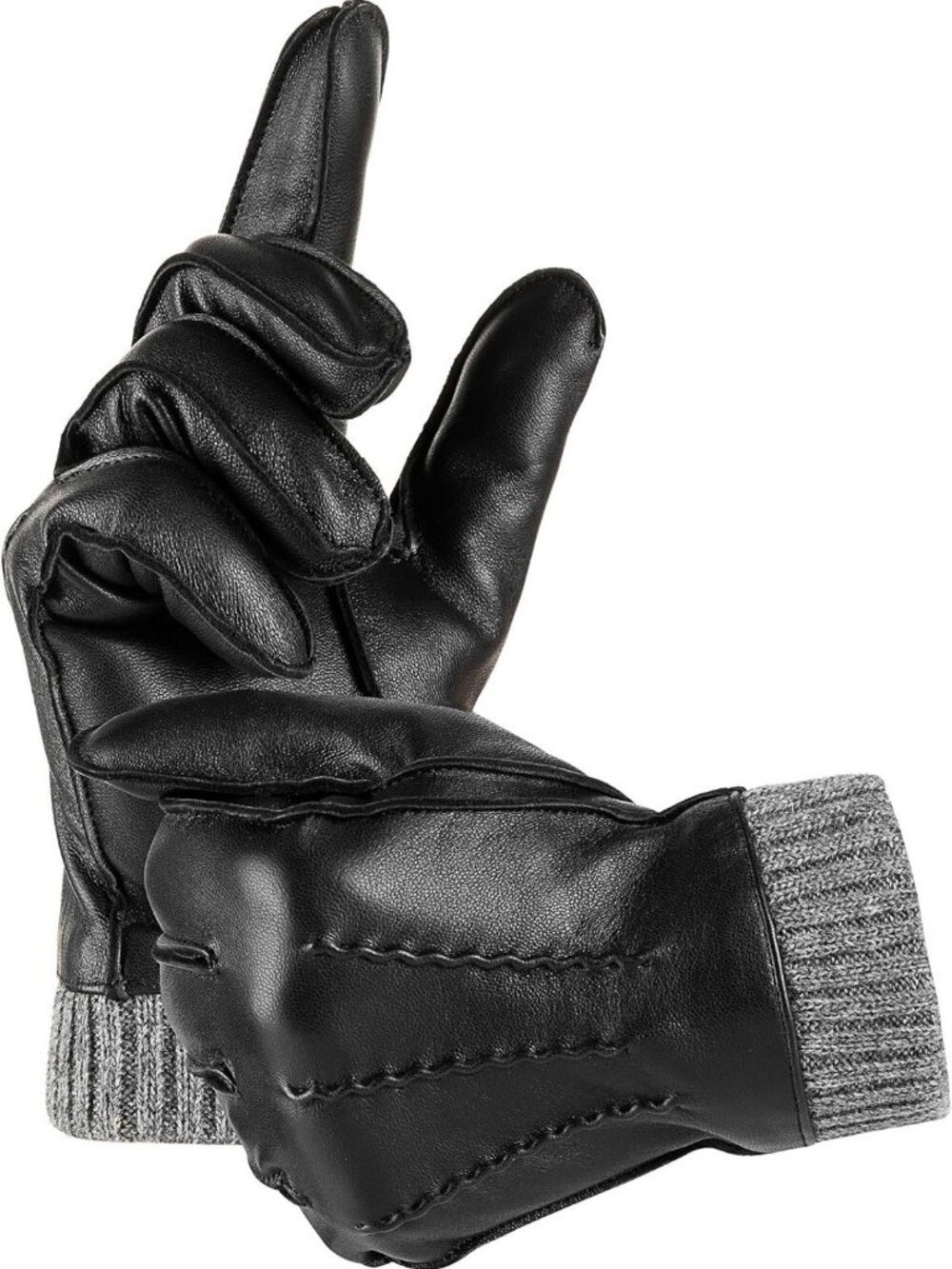 Warm Genuine Leather Gloves | Cashmere Lined Driving & Motorcycle Gloves for Men
